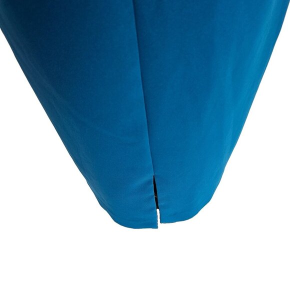 David Meister Bright Blue Puff Sleeve Evening Dress Sz 6 - Picture 8 of 12